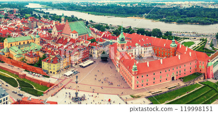 Old city in Warsaw, panoramic view, travel destinations European concept 119998151