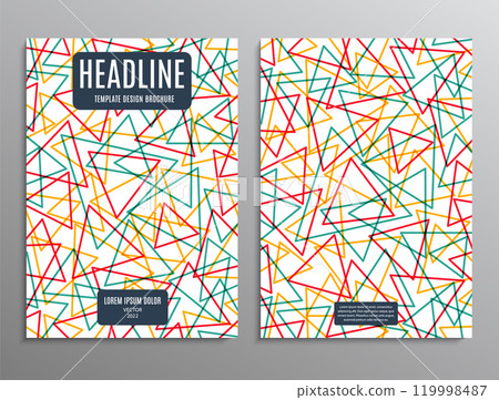 business brochure, template or layout design flyer in A4 size with triangles on background. vector illustration business brochure, template or layout design flyer in A4 size with triangles on background. vector illustration 119998487