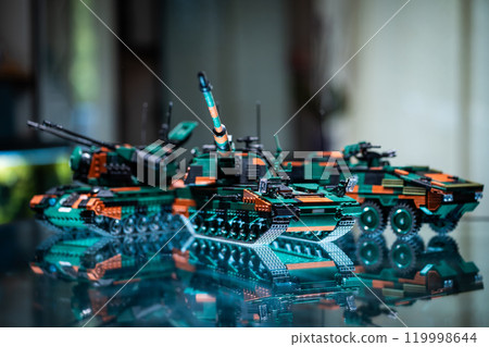 collection of plastic toy military vehicles and tanks models, building blocks and bricks construction set of armored war machines collection of plastic toy military vehicles and tanks models, building blocks and bricks construction set of armored war machines 119998644