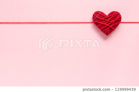 Red heart on a pink background Message with a heart Red heart on a pink background Message with a heart 119999439