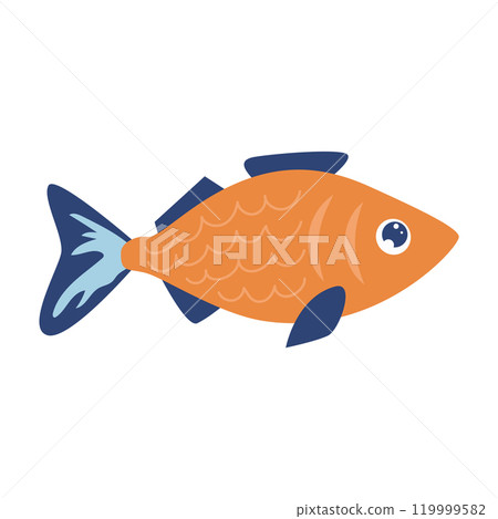 Abstract red sea bass fish in flat design. Fishing industry aquaculture. Vector illustration isolated. Abstract red sea bass fish in flat design. Fishing industry aquaculture. Vector illustration isolated. 119999582