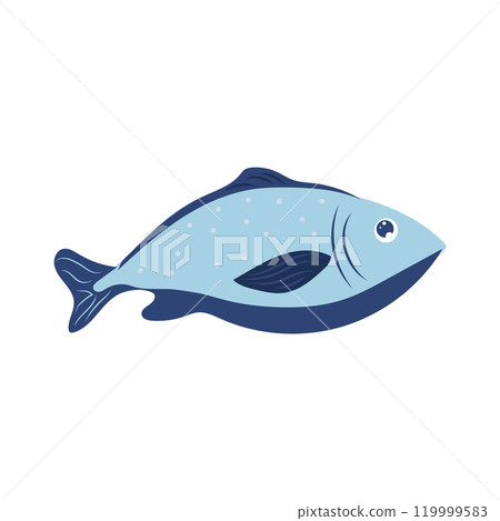 Abstract blue tuna fish in flat design. Fishing industry aquaculture. Vector illustration isolated. Abstract blue tuna fish in flat design. Fishing industry aquaculture. Vector illustration isolated. 119999583