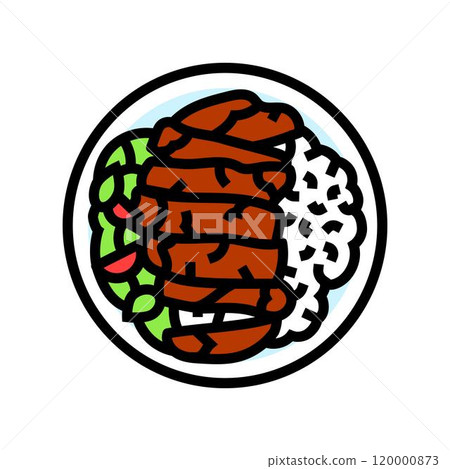 teriyaki chicken dish color icon vector illustration teriyaki chicken dish color icon vector illustration 120000873