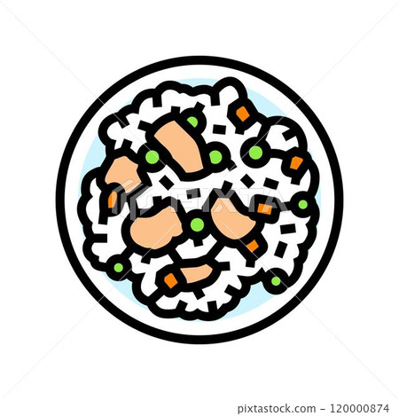 fried rice chicken dish color icon vector illustration fried rice chicken dish color icon vector illustration 120000874