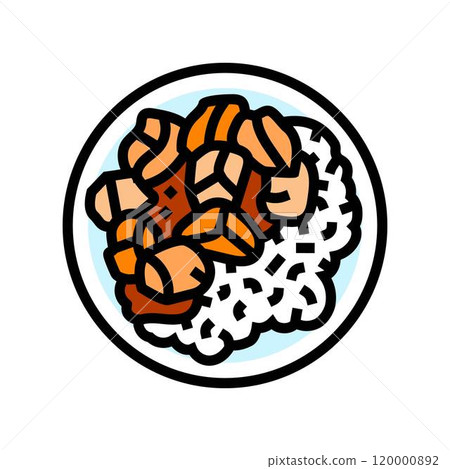 curry chicken food color icon vector illustration 120000892