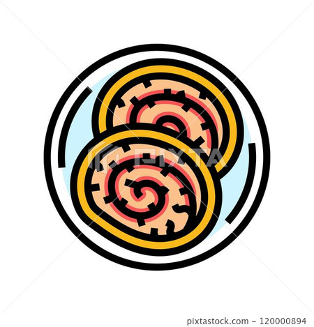 cordon bleu chicken food color icon vector illustration 120000894