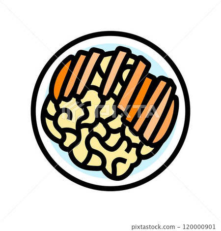 alfredo chicken food color icon vector illustration alfredo chicken food color icon vector illustration 120000901