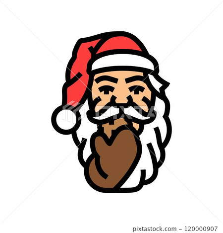 santa claus eating cookies color icon vector illustration 120000907