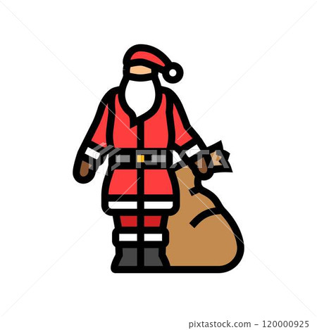 santa claus sack of toys color icon vector illustration santa claus sack of toys color icon vector illustration 120000925