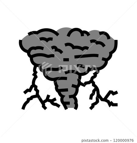 lightning hurricane disaster color icon vector illustration lightning hurricane disaster color icon vector illustration 120000976