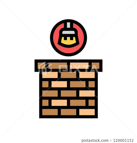 chimney cleaning home maintenance color icon vector illustration 120001152