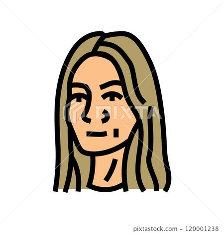 confident woman expression color icon vector illustration 120001238