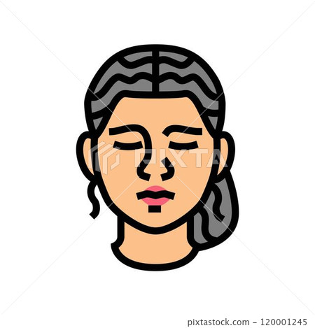 sorrow woman expression color icon vector illustration 120001245