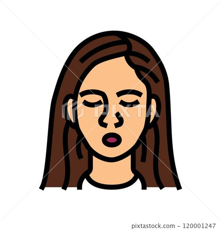 relief woman expression color icon vector illustration 120001247