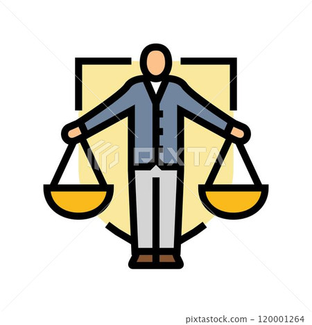 legal ethics corporate law color icon vector illustration 120001264