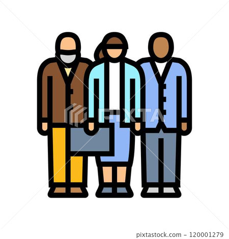 legal team corporate law color icon vector illustration 120001279