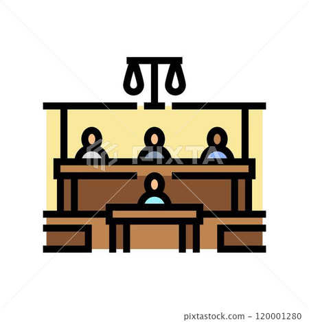 courtroom corporate law color icon vector illustration courtroom corporate law color icon vector illustration 120001280