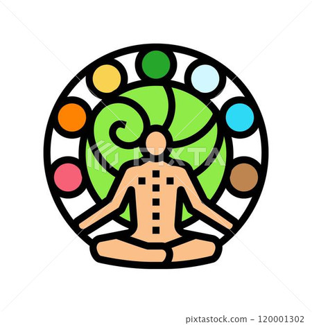 chakras ayurveda color icon vector illustration 120001302