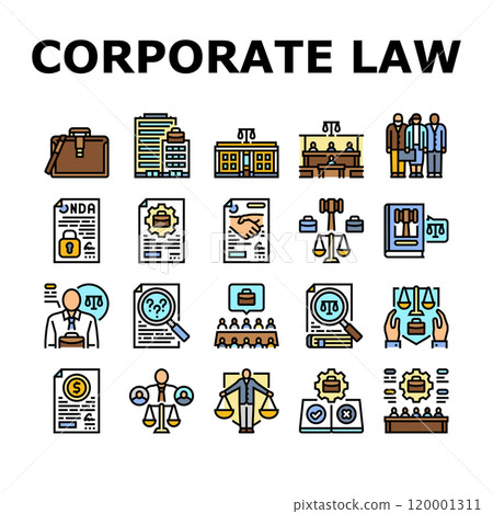 corporate law compliance icons set vector corporate law compliance icons set vector 120001311