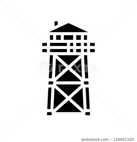 firewatch tower wildfire disaster glyph icon vector illustration firewatch tower wildfire disaster glyph icon vector illustration 120001320
