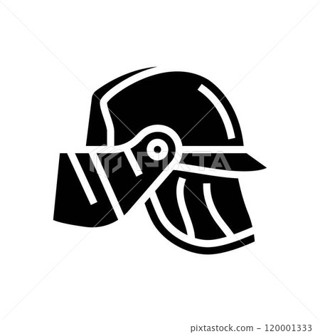 firefighter helmet wildfire disaster glyph icon vector illustration 120001333