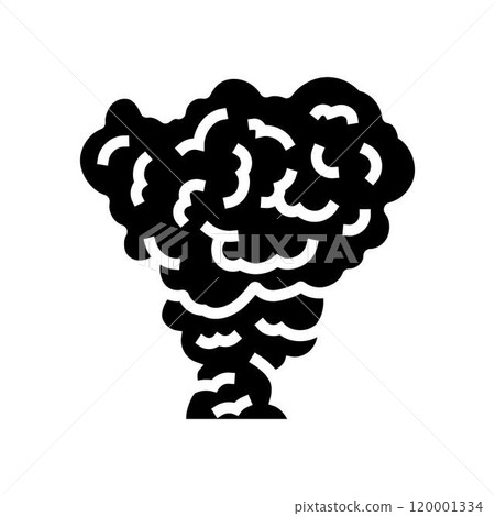 smoke cloud wildfire disaster glyph icon vector illustration 120001334