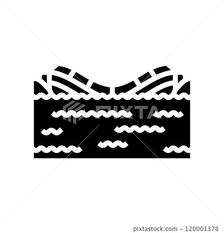 flooded bridge disaster glyph icon vector illustration flooded bridge disaster glyph icon vector illustration 120001378
