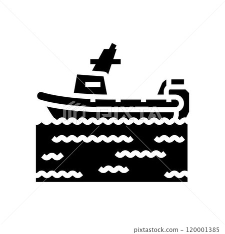 water rescue boat disaster glyph icon vector illustration 120001385