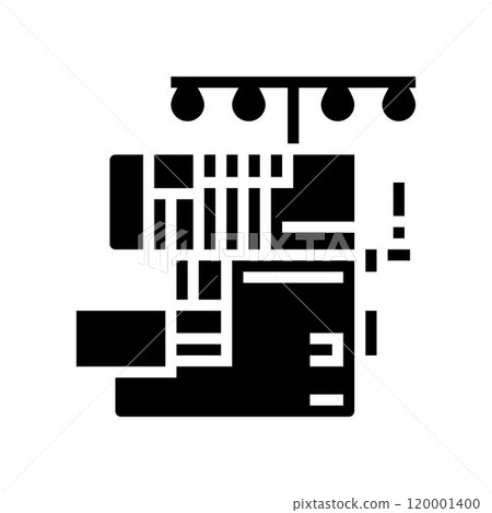 serger machine dressmaking fashion glyph icon vector illustration serger machine dressmaking fashion glyph icon vector illustration 120001400