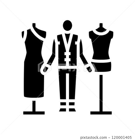 designer dressmaking fashion glyph icon vector illustration designer dressmaking fashion glyph icon vector illustration 120001405