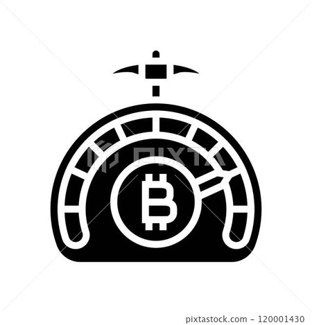 difficulty cryptocurrency mining glyph icon vector illustration 120001430