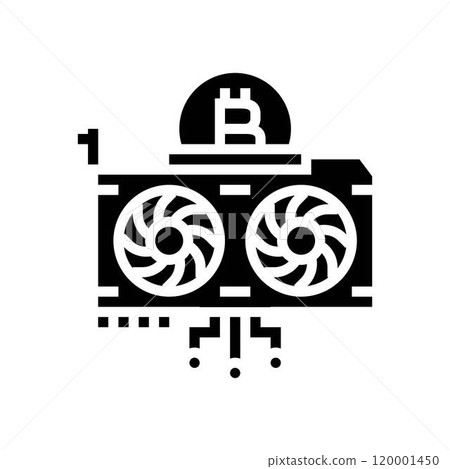 gpu cryptocurrency mining glyph icon vector illustration gpu cryptocurrency mining glyph icon vector illustration 120001450
