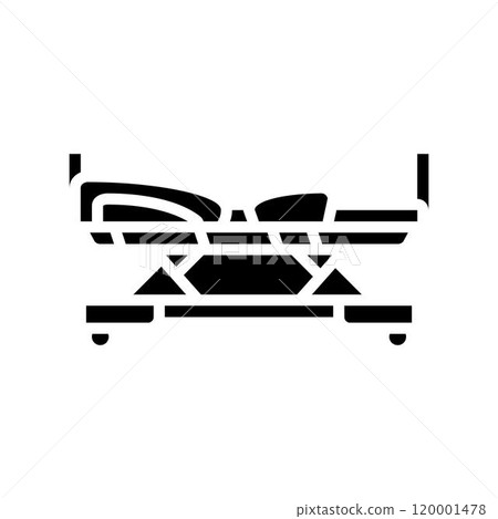 hospital bed cancer treatment glyph icon vector illustration 120001478