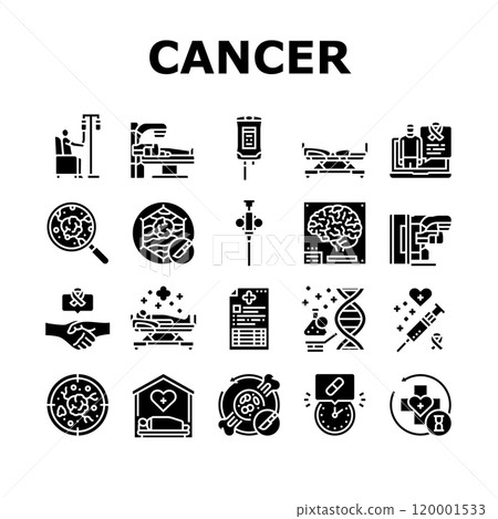 cancer treatment chemotherapy icons set vector cancer treatment chemotherapy icons set vector 120001533
