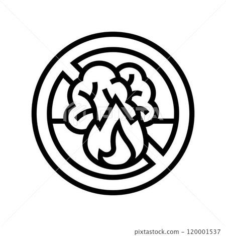 forest fire prohibited line icon vector illustration forest fire prohibited line icon vector illustration 120001537