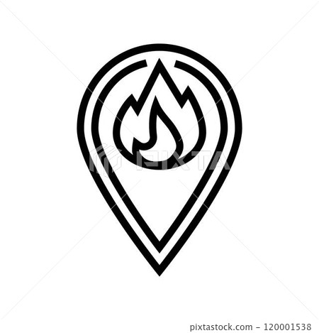 location forest fire line icon vector illustration 120001538