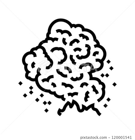 ash cloud wildfire disaster line icon vector illustration 120001541