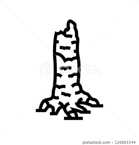 charred tree trunk wildfire disaster line icon vector illustration charred tree trunk wildfire disaster line icon vector illustration 120001544