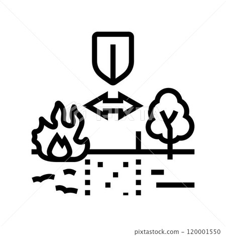 firebreak line wildfire disaster line icon vector illustration 120001550
