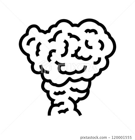 smoke cloud wildfire disaster line icon vector illustration 120001555