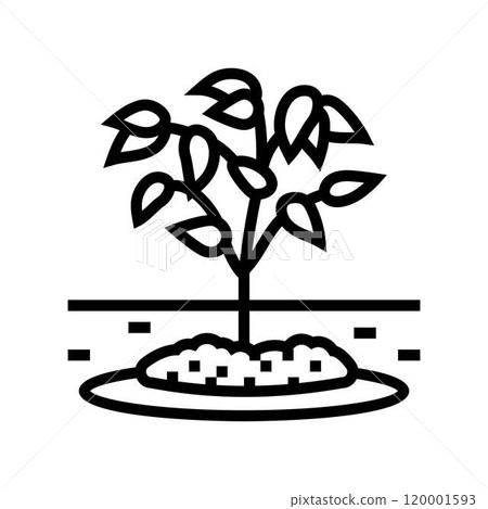 mulching garden maintenance line icon vector illustration mulching garden maintenance line icon vector illustration 120001593