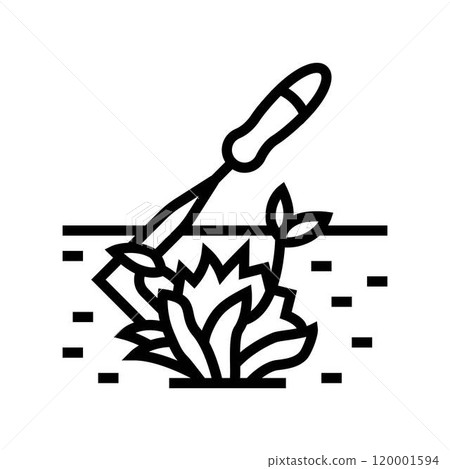 weeding garden maintenance line icon vector illustration 120001594
