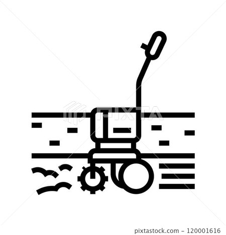 soil tilling garden maintenance line icon vector illustration 120001616