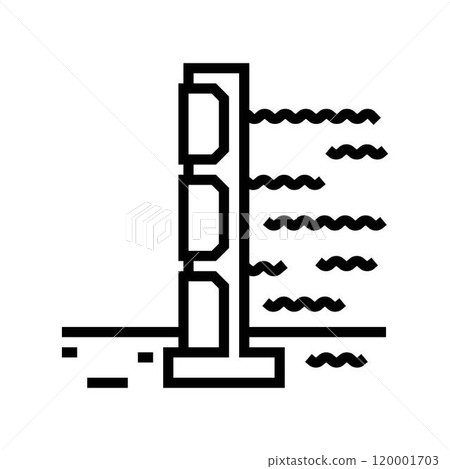 flood barrier disaster line icon vector illustration flood barrier disaster line icon vector illustration 120001703