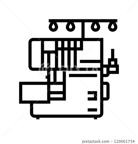serger machine dressmaking fashion line icon vector illustration 120001734