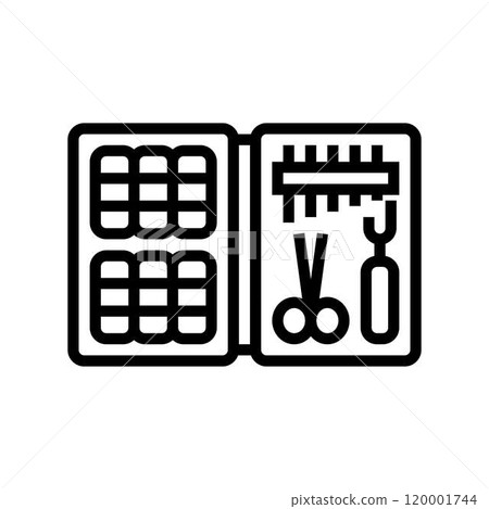 sewing kit dressmaking fashion line icon vector illustration sewing kit dressmaking fashion line icon vector illustration 120001744