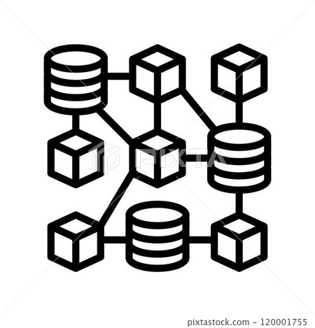decentralized network cryptocurrency mining line icon vector illustration decentralized network cryptocurrency mining line icon vector illustration 120001755