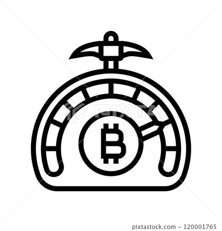 difficulty cryptocurrency mining line icon vector illustration difficulty cryptocurrency mining line icon vector illustration 120001765