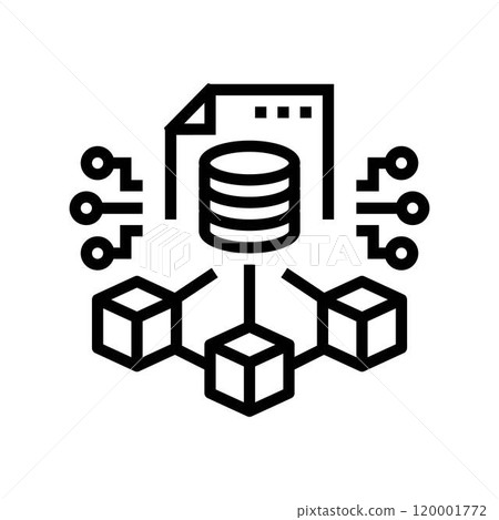 blockchain ledger cryptocurrency mining line icon vector illustration blockchain ledger cryptocurrency mining line icon vector illustration 120001772
