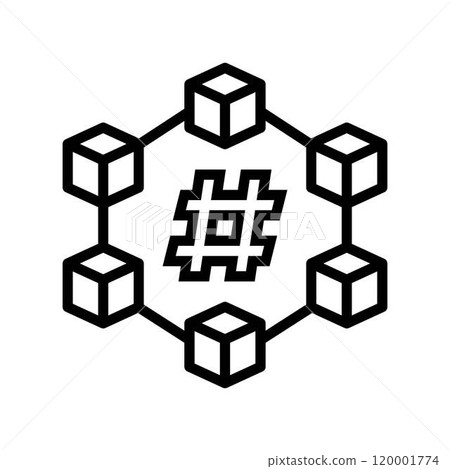 hash rate cryptocurrency mining line icon vector illustration 120001774